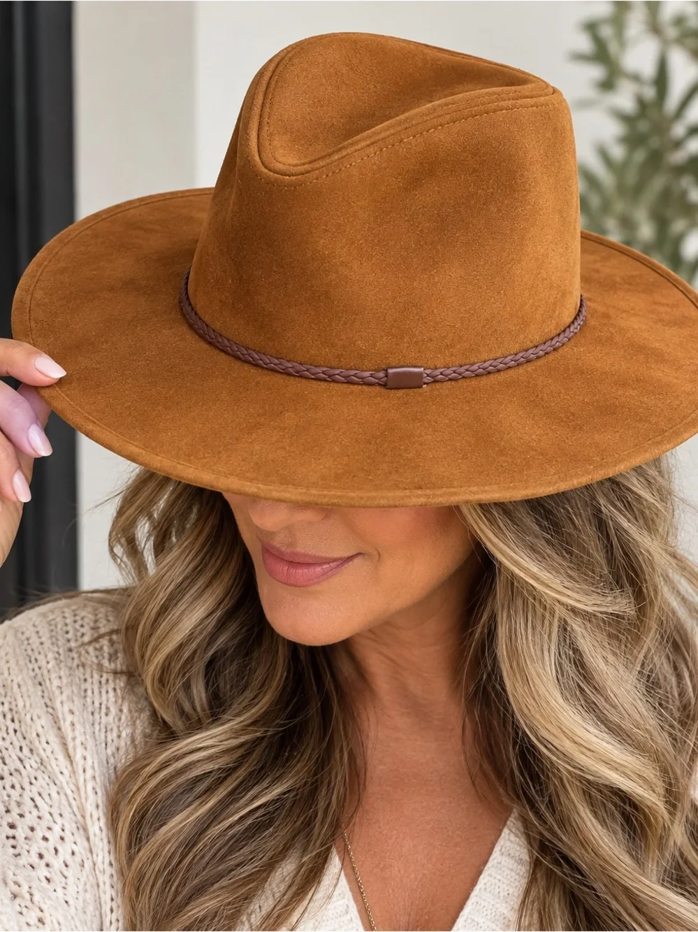 Lulus Brown Vegan Suede Wide Brim Fedora Hat